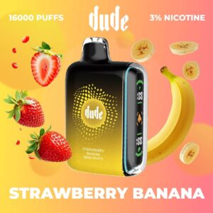 POD DUDE 16000 PUFFS – Strawberry Banana (3% Nicotine)